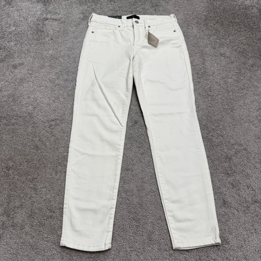 Banana Republic MR Skinny Denim Jeans Womens 27/4P White Mid Rise Cotton Stretch